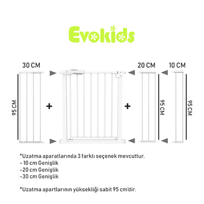 Evokids Ekstra Uzun Çocuk Güvenlik Kapı - Uzatma Aparatı - 20 Cm - 2
